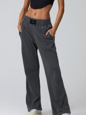 DARK GRAY WOMENS ACTIVE GYM WORKOUT TALENTLESS WIDE LEG BOXING PANTS SIZE MEDIUM